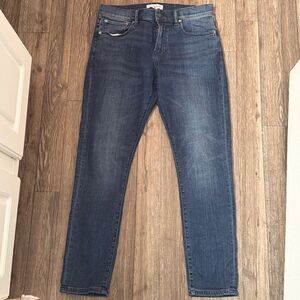 Lucky Brand 411 Jeans Mens 31x30 Blue Athletic Taper Stretch Distressed Denim